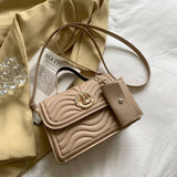 Small Square Shoulder Handbag for Women PU Leather Casual Travel Crossbody