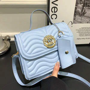 Small Square Shoulder Handbag for Women PU Leather Casual Travel Crossbody