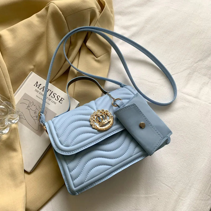 Small Square Shoulder Handbag for Women PU Leather Casual Travel Crossbody