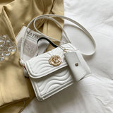 Small Square Shoulder Handbag for Women PU Leather Casual Travel Crossbody