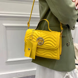 Small Square Shoulder Handbag for Women PU Leather Casual Travel Crossbody