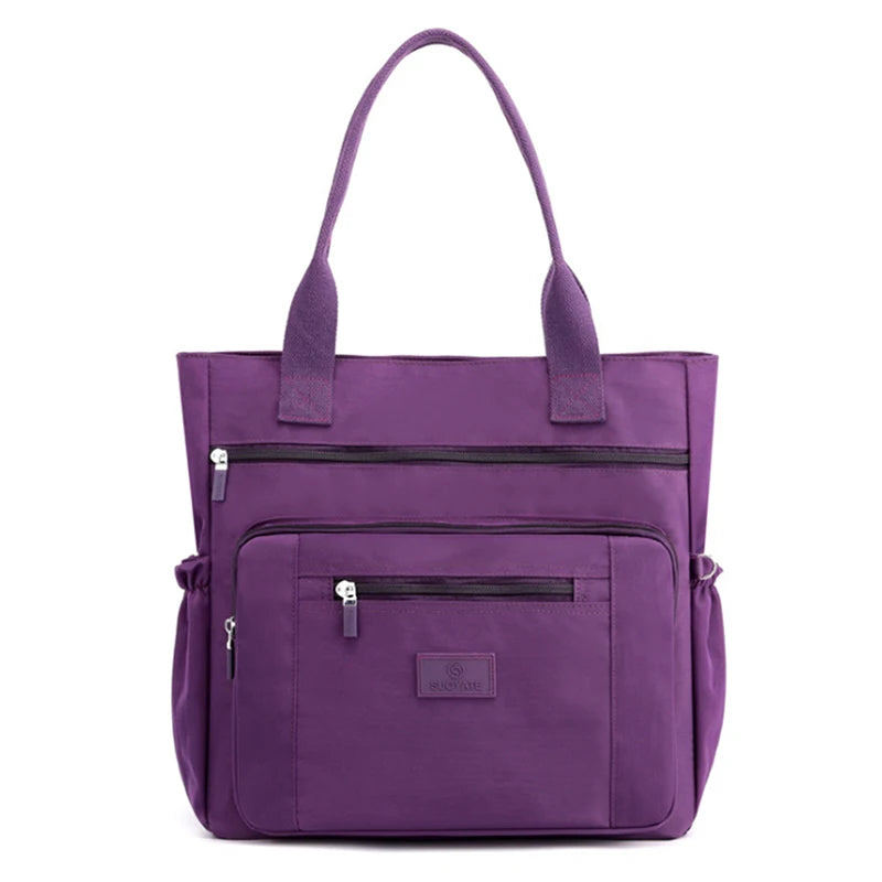 Nylon Shoulder Bag Women Handbag Large Capacity Tote Solid Shopping Bag
