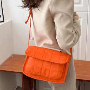 Embroidered Rhombus Messenger Bag Women Crossbody Satchel