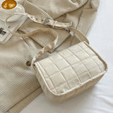 Embroidered Rhombus Messenger Bag Women Crossbody Satchel