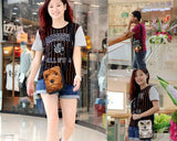 Pet Cat Dog Pattern Crossbody Bag Bull Terrier Shoulder Bag
