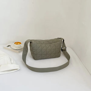 Large Capacity Messenger Bag Quilted Rhombus Crossbody Handbag