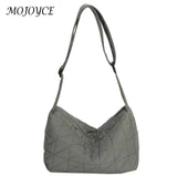 Cotton Padded Messenger Bag Quilted Rhombus for Autumn And Winter