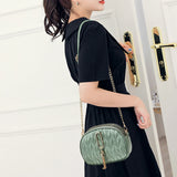 Solid Women Shoulder Crossbody Bags with Chain Tassel Pendant