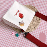 Canvas Strawberry Crossbody Bag Cartoon Handbag Purse