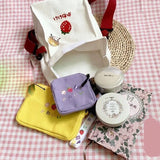 Canvas Strawberry Crossbody Bag Cartoon Handbag Purse