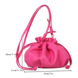 Y2K Style Messenger Bag Leather Drawstring Sweet Girls Purse Hand Bags