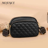 Cowhide Leather Messenger Handbag Multi-layer Pocket Camera Shoulder Bag