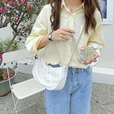 Messenger Handbags Hot Style Fold Soft Dumpling Bag Female Chain