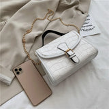 Crocodile Pattern One-shoulder Chain Messenger Bag