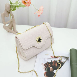 Metal Chain Shoulder Bag - Caviar Messenger Bag