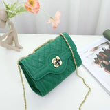 Metal Chain Shoulder Bag - Caviar Messenger Bag