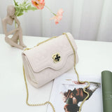 Metal Chain Shoulder Bag - Caviar Messenger Bag