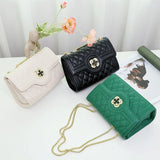 Metal Chain Shoulder Bag - Caviar Messenger Bag