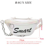 Metal Waist Packs Laser Leather Handbag 3 in 1 Chain Shoulder Bags