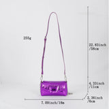 Metal Women Shoulder Bags Laser Small Flap Pu Leather Crossbody Messenger Bag