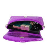 Metal Women Shoulder Bags Laser Small Flap Pu Leather Crossbody Messenger Bag