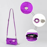 Metal Women Shoulder Bags Laser Small Flap Pu Leather Crossbody Messenger Bag
