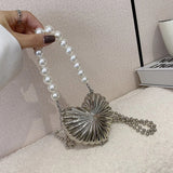 Metal Lipstick Bag for Women Shell Shoulder Crossbody Bag