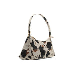 Cow Print Shoulder Bag Small PU Leather Casual Lady Handbag