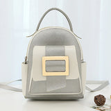 Mini Backpack Women PU Leather Patchwork Shoulder Bag Portable