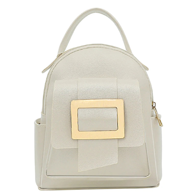 Mini Backpack Women PU Leather Patchwork Shoulder Bag Portable