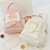 Mini Backpack Women PU Leather Patchwork Shoulder Bag Portable
