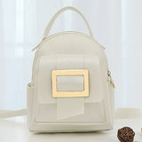 Mini Backpack Women PU Leather Patchwork Shoulder Bag Portable