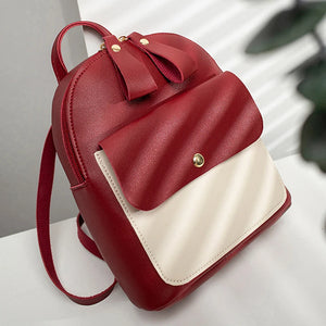 Mini PU Leather Backpack for Teenage Girls Multi-Function Small Bagpack