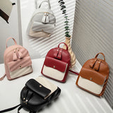 Mini PU Leather Backpack for Teenage Girls Multi-Function Small Bagpack