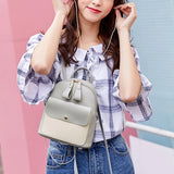 Mini PU Leather Backpack for Teenage Girls Multi-Function Small Bagpack