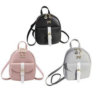 Women's Leather Mini Backpack Small Rucksack Daypacks School Bag