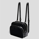 Women's Leather Mini Backpack - Casual Double-Shoulder Bag