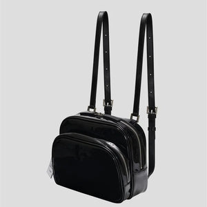 Women's Leather Mini Backpack - Casual Double-Shoulder Bag