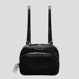 Women's Leather Mini Backpack - Casual Double-Shoulder Bag