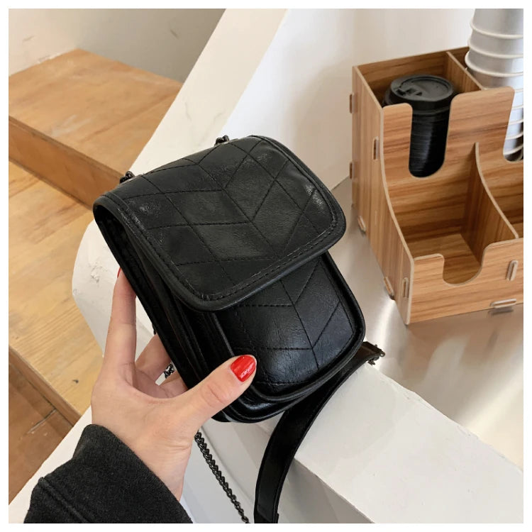 Mini Phone Bag Women Shoulder Chain Messenger PU Bag Ladies Casual