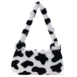 Winter Plush Handbag Animal Pattern Small Tote Bags For Women