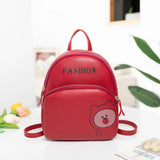 Mini Women Backpack PU Waterproof Student School Bag Cartoon Print