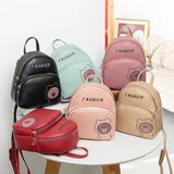 Mini Women Backpack PU Waterproof Student School Bag Cartoon Print