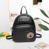 Mini Women Backpack PU Waterproof Student School Bag Cartoon Print