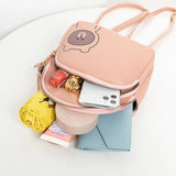 Mini Women Backpack PU Waterproof Student School Bag Cartoon Print