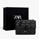 Mini Chain Crossbody Bag PU Solid Purses Hasp Messenger Bag