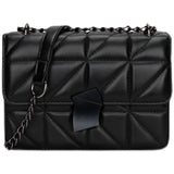 Mini Chain Crossbody Bag PU Solid Purses Hasp Messenger Bag