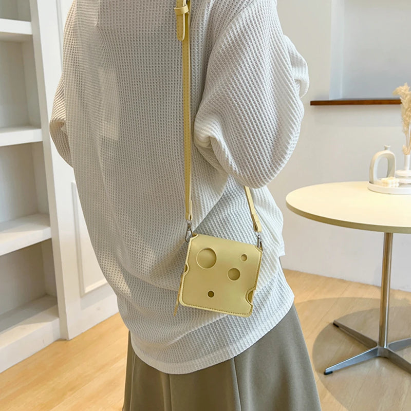 Cheese Shaped Crossbody Handbag for Girl Purse