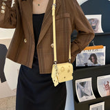 Cheese Shaped Mini Crossbody Bag with Slice Pendant