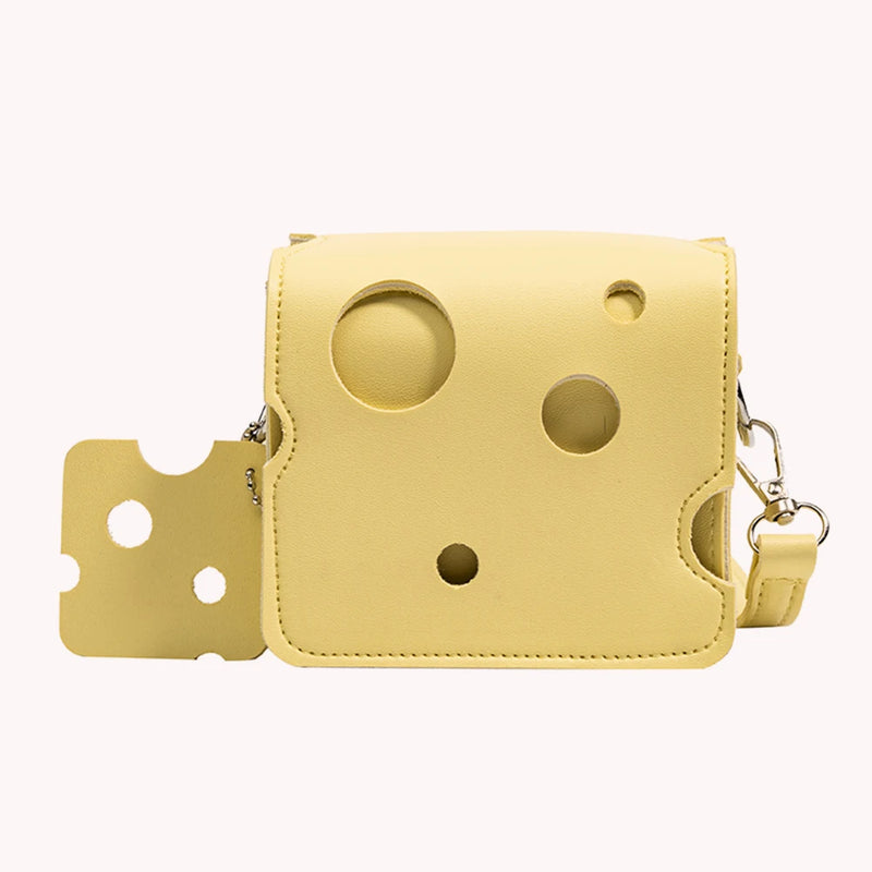 Mini Crossbody Handbag Cheese Shaped Sling Shoulder Bag for Girl Purse